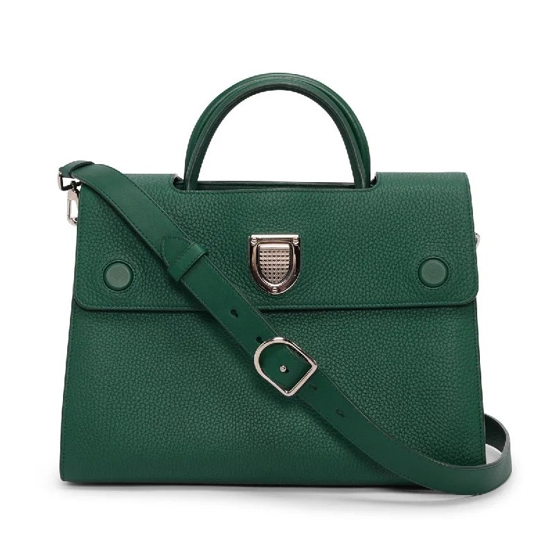 High - fashion Christian Dior bags with a geometric patternDior Emerald Green Grained Calfskin Medium Diorever Bag