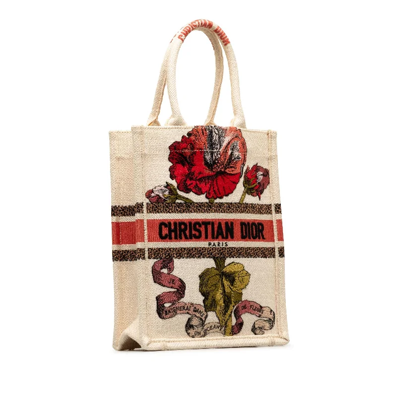 Christian Dior Saddle bags with a patent leather finish for a shiny lookDior Fleurs Bibliques Embroidery Vertical Book Tote (LStWkg)