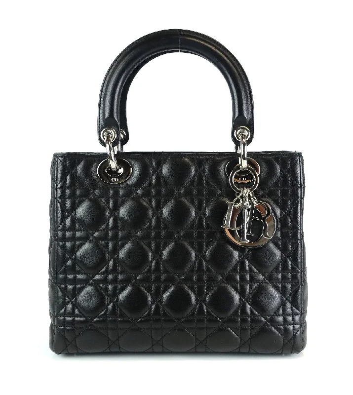 Christian Dior bags with a zip - top closure and multiple compartmentsLady Dior Cannage Quilt Leather Medium Bag