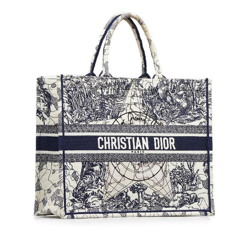 Contemporary Christian Dior handbags with a unique shapeDior Large Around The World Book Tote (SHG-kKGIUE)