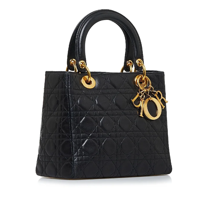 Contemporary Christian Dior handbags with a unique shapeDior Medium Cannage Lady Dior (SHG-HRikh1)