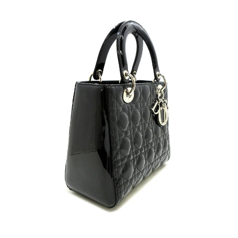 Christian Dior bags with a zip - top closure and multiple compartmentsDior Medium Cannage Patent Lady Dior (SHG-p97qDa)