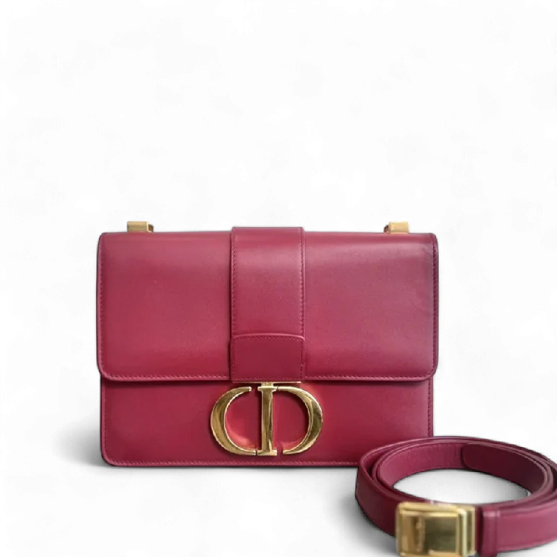 Christian Dior Saddle bags with a distressed leather finishDior 30 Montaigne - Calfskin Medium Red Shoulder Bag GHW