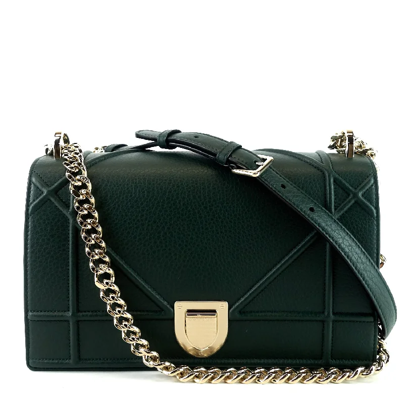 Christian Dior bags with a zip - top closure and multiple compartmentsDiorama Medium Calf Leather Flap Bag