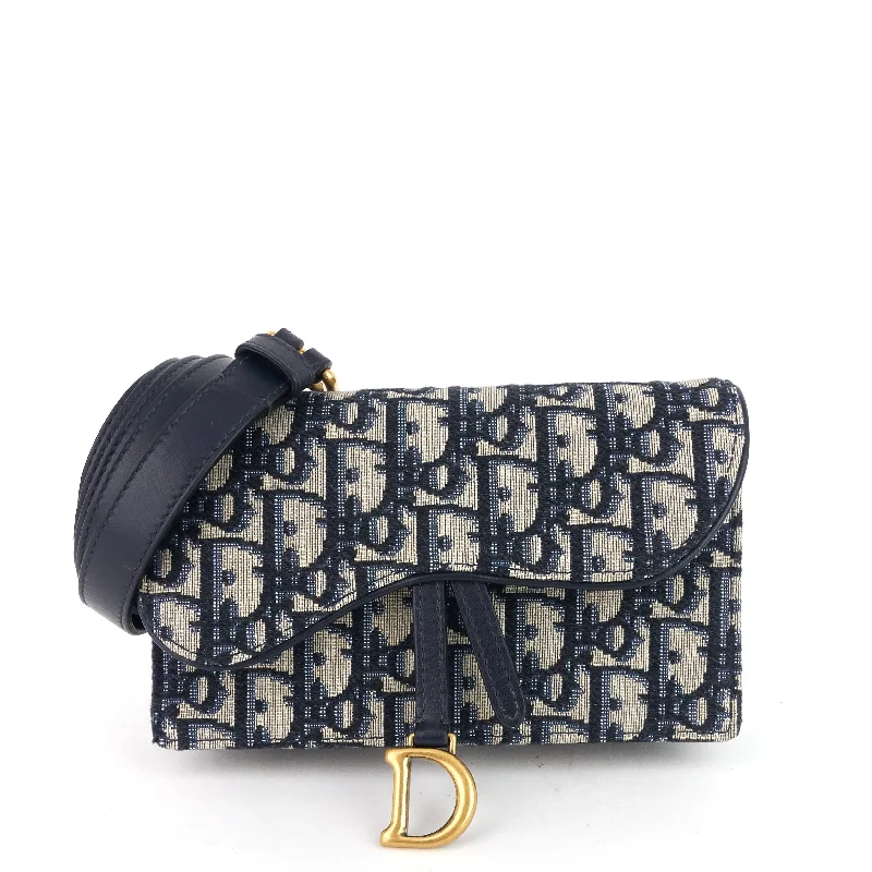 Trendsetting Christian Dior crossbody bags with a colorful strapSaddle Oblique Jacquard Canvas Belt Pouch Bag