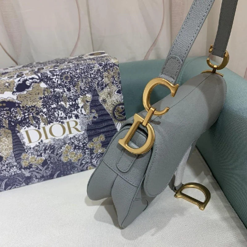 Christian Dior Saddle bags with a distressed leather finishChristian Dior Saddle Bag