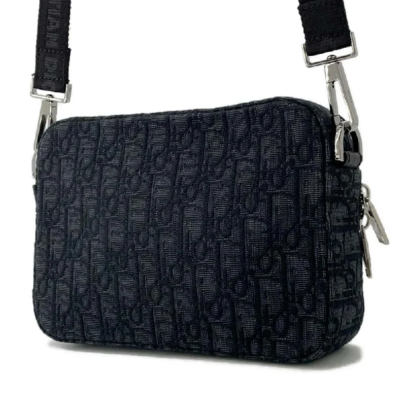 Christian Dior bags with a detachable coin purse insideDior Oblique Safari Messenger Bag Black 1ESPO206YKY_H03E Canvas