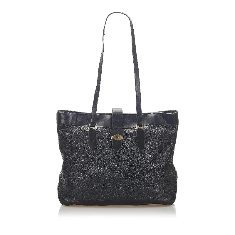 Christian Dior handbags with a back - pocket for quick storageDior Leather Tote Bag (17357)