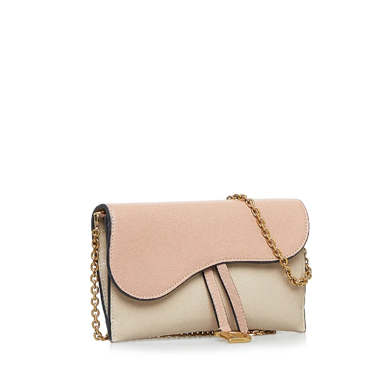 Contemporary Christian Dior handbags with a unique shapeDIOR Saddle Wallet On Chain Crossbody Bag