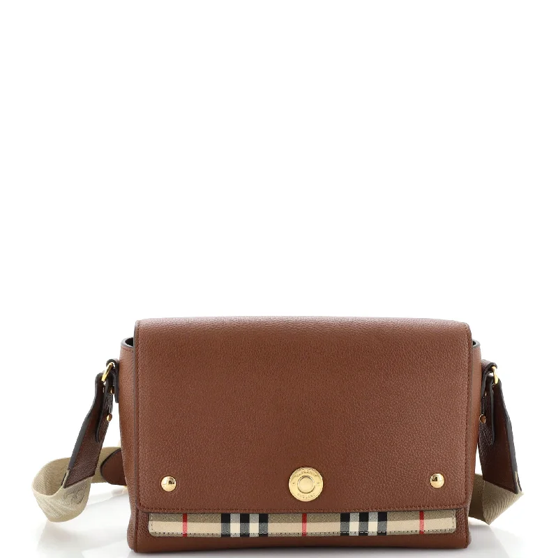 High - fashion Christian Dior bags with a geometric patternNote Crossbody Bag Leather with Vintage Check Canvas Medium